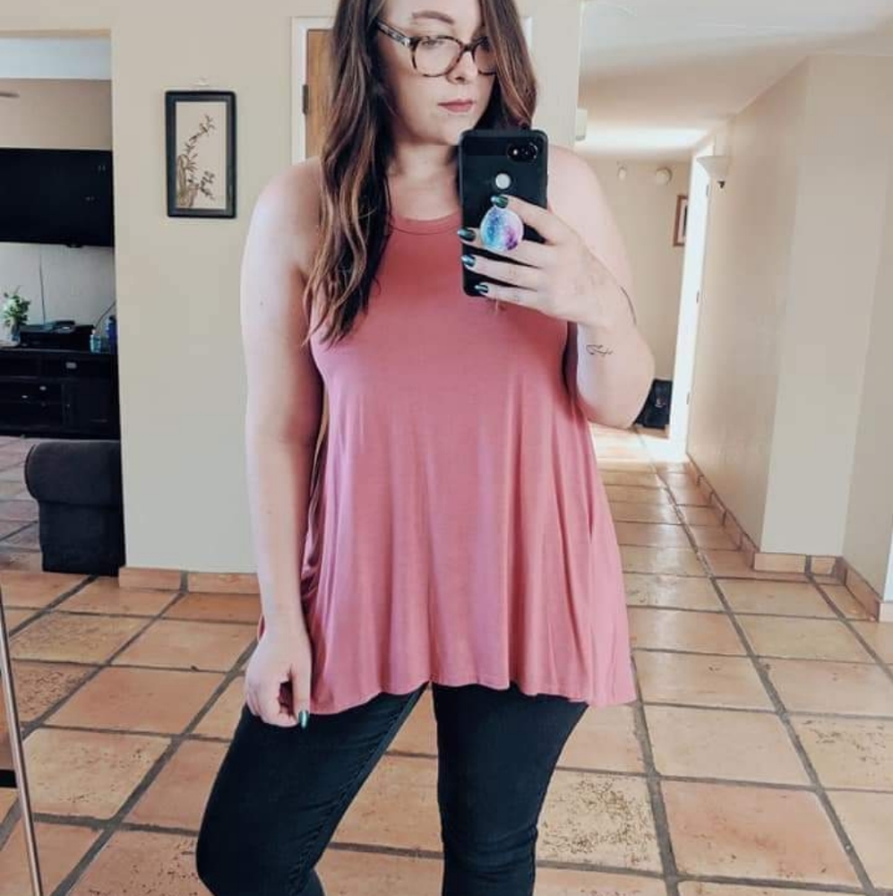 Coral Hi-Low Tunic Tank